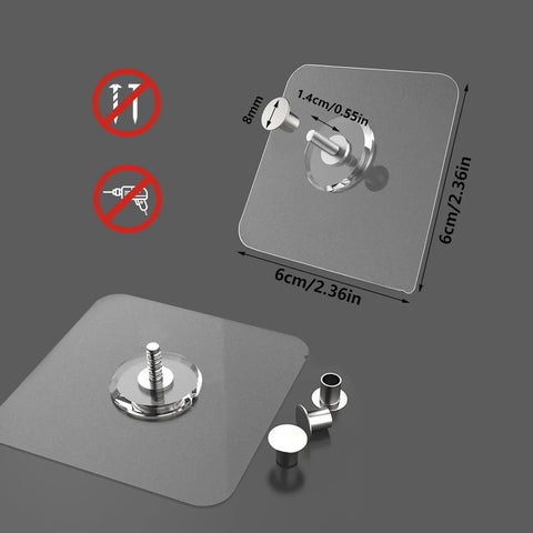 14 Pack Heavy Duty Adhesive Wall Hooks Peel And Stick Zero Fuss Hangers For Towels Coats Robes Kitchen Storage Straight Up Stainless Steel Waterproof Indoor Home Office Setup Quick Hang