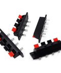 Dope Four Pin Four Position Speaker Terminal Blocks With Spring Loaded Push Release Clamp Test Clips For Stereo Speakers Pack Of Four