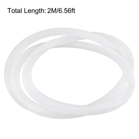 Premium Flexible Air Conditioner Drain Pipe For Home Split Units No Sweat Setup Zero Drip Drama Six Foot Heavy Duty Cooling System Smooth Flow White PVC Tubing, 6ft clear tubing.