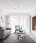 Square LED Ceiling Light For Living Room And Bedroom 96W Cool White 6000K 23.6 Inch Flush Mount Fixture in modern room