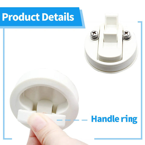 Heavy Duty White Flush Pull Slam Latches 4 Pack For Cabinets And Storage Drawers slick plastic handle ring design for easy operation.