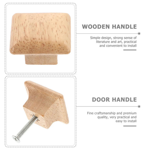 Built Damn Tough Natural Wood Square Cabinet Knobs With Smooth Glide Drawer Pull Handles For Kitchen And Closet Rustic Farmhouse Dresser Hardware Top Shelf Furniture Update In A Slick Ten Pack Set, close-up view.
