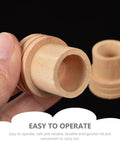 Professional Grade Moxa Stick Extinguisher And Wood Snuffer For 1.8 Cm Cigars, wooden lid held in hand for easy operation.