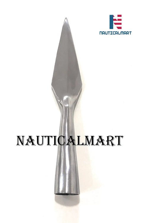 Hand Forged Medieval Spear Point For Reenactment And LARP Gonna Give You A Legit Medieval Vibe With A Blunted Point Steel Lozenge Head