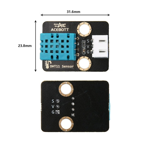 Three Pack DHT11 Temperature And Humidity Sensor Module For Arduino 3.3V To 5V Digital Sensor With Wires, 31.6 x 23.8 mm