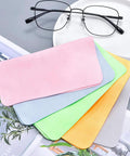Microfiber eyeglass cleaning cloths in pastel colors, soft and thickened to 230GSM