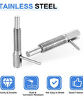 Tough As Nails 2 Piece Retractable Indexing Plunger Pin M6 Thread Spring Loaded Telescopic Locking Latch Assembly with stainless steel design.