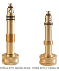 Comparison of Adjustable Twist Garden Hose Nozzle With Heavy Duty Brass Sprayer showing 3 O-ring and 1 O-ring models