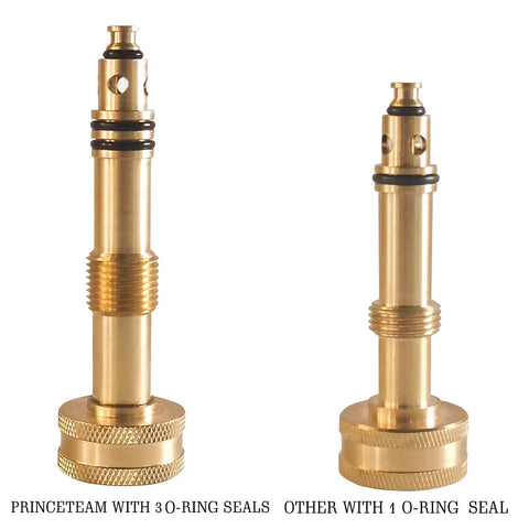 Comparison of Adjustable Twist Garden Hose Nozzle With Heavy Duty Brass Sprayer showing 3 O-ring and 1 O-ring models