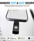 Kickass Fido2 Biometric Fingerprint Security Key With Usb Type C Passwordless Authenticator Device Featuring No Sweat Setup And Top Shelf 2Fa Multi Factor Protection For Windows Macos Linux Gmail Github Accounts Made Easy connected to smartphone for enhanced security.