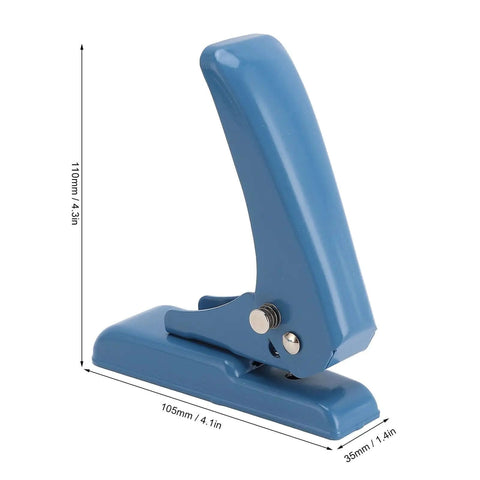 Blue Compact Five Point Five Millimeter Hole Puncher Built Tough Metal Handheld Punch For Paper Cards Crafts 40 Sheet Capacity