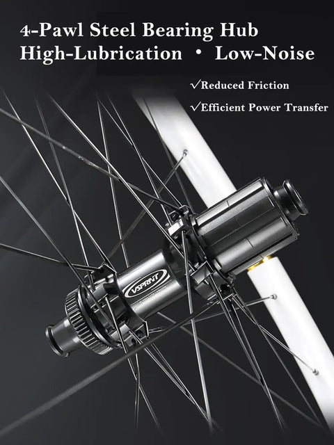 Ultra Lightweight Carbon Fiber Road Bike Wheelset With Aero Wave 45/50mm Steel Bearing Hub 24H Spokes Black