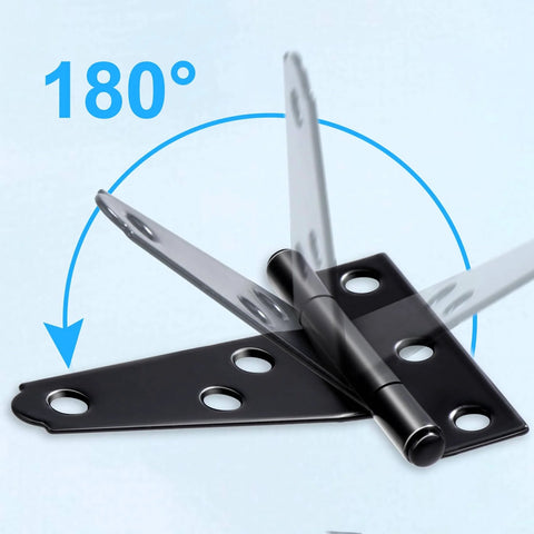 10 Pack 2 Inch Matte Black T Strap Shed Hinges For Barn Doors And Gates Heavy Duty Strap Hinges Set With 60 Screws Included