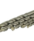 Beefy Five Piece Masonry Drill Bit Set With Razor Sharp Carbide Tips for drilling brick, concrete, and stone in varying sizes.