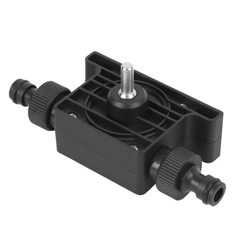 Compact Electric Drill Water Pump For Rapid Fluid Transfer, connectors for 15mm port, designed for efficient fluid movement.