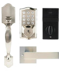 Smart Keypad Door Lock With Handle, Tuya WiFi App Control, Fingerprint And Code Entry, Keyless Deadbolt, Satin Nickel