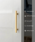 Champagne Bronze Cabinet Pulls 5 Inch Center to Center 128mm 6.4 Inch Overall Length Zinc Alloy Drawer Handles displayed on white cabinet