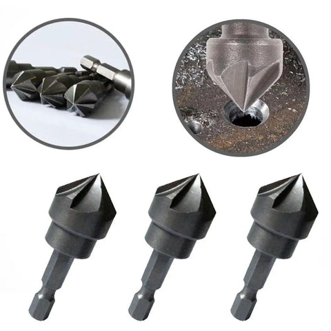 2 Pcs 90 Degree Countersink Drill Chamfer Bits With 1 Quarter Inch Hex Shank For Woodworking And Carpentry Angle Point Bevel Cutter To Remove Burrs And Create Clean Chamfers