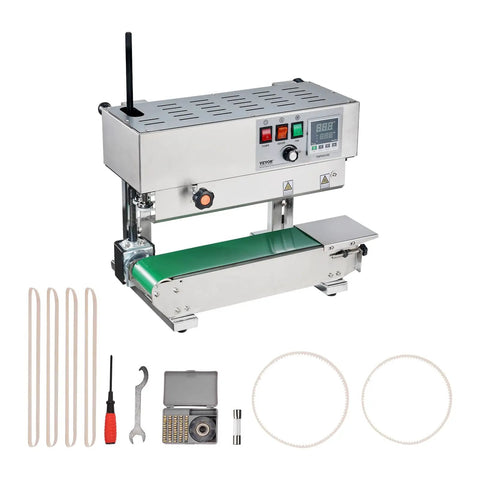 Heavy Duty Continuous Bag Band Sealer Machine With Digital Temp Control And Tough As Nails Stainless Steel Build for quick sealing.