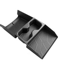 2025 2026 Hyundai Tucson Center Console Organizer Lower Tray with Cup Holder, Durable Black ABS Plastic, Two-Tier Storage