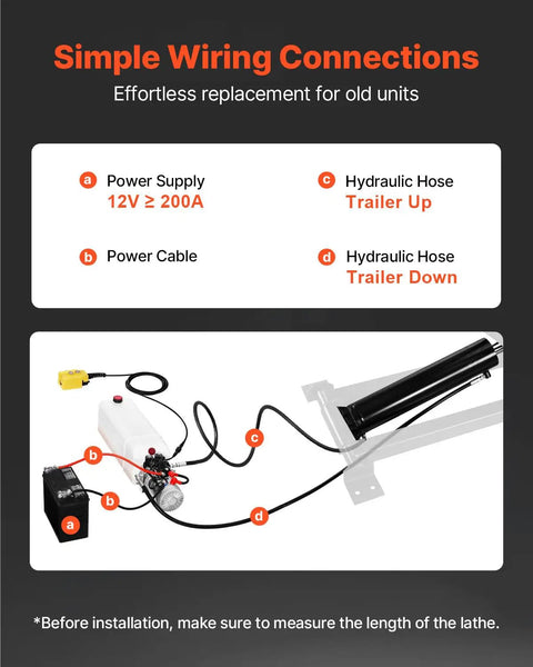 Wiring diagram for Heavy Duty Hydraulic Dump Lift Kit for Trailers and Trucks, 22,000 Lb Capacity, Scissor Hoist System