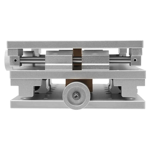 Front view of Dual Axis Aluminum Workbench For Pro Grade Precision Laser Marking And Optical Lab Use With 2D Positioning Table