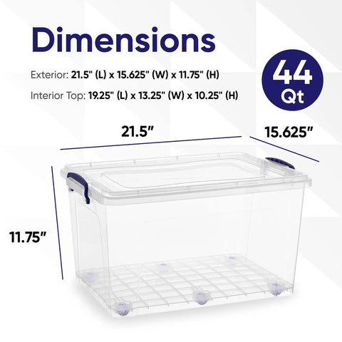 Clear Storage Bins With Lids Featuring Smooth Rolling Wheels For Effortless Home Organization Built Bpa Free Heavy Duty Plastic Tote Boxes Designed To Kick The Clutter And Keep Your Digs Clean Without Any Fuss Or Extra Work