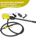 Heavy Duty Replacement Electric Drum Pump Discharge Hose Built Like A Tank For Smooth Chemical Transfer And Zero Headache Operation Compatible With Tredrume Systems, 6.6ft length with control handle and accessories.