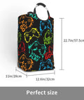 Colorful Silhouettes Laundry Basket With Handles, 50L Large Hamper, joystick theme, size 12.6x11x22.7 in, foldable design.
