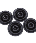 Four black Trailer Hub Dust Caps 4 Pack Rubber Bearing Grease Covers For 2000 To 3500 Lbs Wheels RVs Boat Trailers