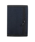 RFID Blocking Canvas Wallet For Men And Women, Camouflage Trifold Outdoor Wallet With Velcro And Magic Sticker, Black frontal view