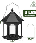 Durable Metal Bird Feeder For Outdoors Hanging With 3 Pound Seed Capacity, Squirrel Resistant And Rust Resistant, Easy To Fill And Clean, Ideal For Attracting Cardinals Finches And Bluebirds In Your Garden