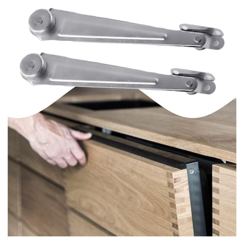 Rotating Concealed Cabinet Hinges Two Pack, smooth lift and close door fittings, installed in wooden furniture, rivet fixed