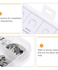 Top Notch External Retaining Rings Assortment Set Featuring Stainless Steel Circlips From M1.5 To M10 In A Handy Box, showing sturdy snap rings.