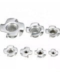 Four Claw T Nuts for Wood Furniture Mounting and Speaker Installations, Four Prong Blind Nuts, Heavy Duty M8 Threaded Fasteners