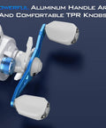 Centron Lite Baitcasting Reel with aluminum handle and TPR knobs, 7.1:1 gear ratio, right hand use for smooth casting
