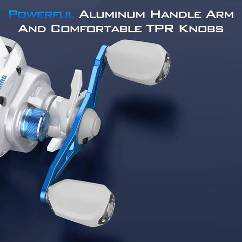 Centron Lite Baitcasting Reel with aluminum handle and TPR knobs, 7.1:1 gear ratio, right hand use for smooth casting