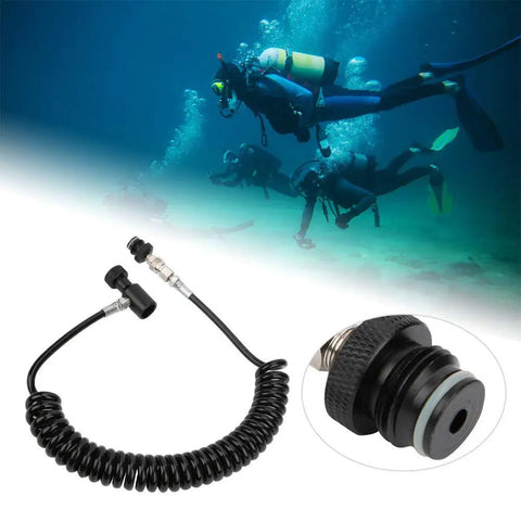Aluminum Pneumatic Coil Air Hose, G1/2 Thread Quick Connect Fittings for Air Compressors, Pneumatic Tools and Workshop Applications for scuba diving