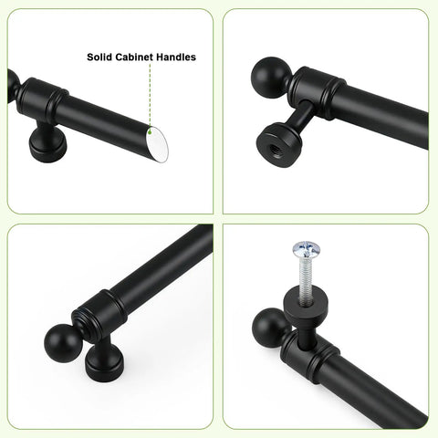 10 Pack 5 Inch Matte Black Cabinet Handles And Drawer Pulls With Solid Build, Scratch Resistant And Rust Proof Finish detail view