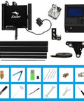 Ender 3 3D Printer parts including frame, stepper motor, control panel, tools, and accessories for easy assembly with Resume Printing Function.