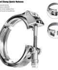 2.75 Inch Quick Release V Band Clamp Stainless Steel 304 For Exhaust Pipe Flanges And Intercooler Piping shown in detail