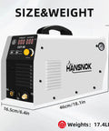 Beast Plasma Cutter 50 Amp Dual Voltage 110/220V IGBT Inverter shown with size and weight specifications