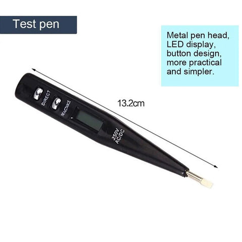 Digital test pen with LED display and button design, part of the 19 In 1 Precision Hardware Kit For DIY Home Projects.