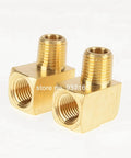 Durable Brass Hose Fitting Elbow For One Eighth Inch One Quarter Inch And Three Eighth Inch NPT Male And Female 90 Degree Connector Garden Hose Joint Weatherproof No Fuss Built To Last Easy Install; brass elbow fittings