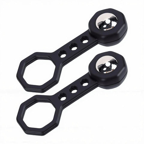 Eujgoov Magnetic Stud Finder 2 Pack Handheld Wall Metal Detector with Compact Portable Design for Hanging Mirror (Black) close-up view.