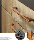 Vintage Coffee Bronze Zinc Alloy Cabinet Handles 2 Pack Drawer Pulls For Furniture Kitchen Wardrobe Closet Doors Classic Retro Hardware For Dresser Cabinets And DIY Renovations angled on cabinet