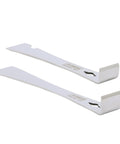 Two Piece Stainless Steel Prybar Scraper Set with 90 Degree Pry Ends Remove Residue From Gaskets and Surfaces Built In Nail Puller