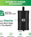 4 Pack 150 Pound Universal Canopy Weight Bags Heavy Duty Windproof Sandbags With All Around Wrap Design"