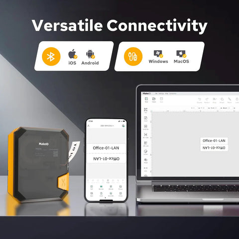 Top Tier Portable Bluetooth Label Maker And Wireless Printer Hella Tough For Serious Wire Cable Tagging with device connectivity options.