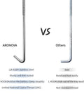 Comparison of Badass 18-8 Stainless Steel J Hook Battery Hold Down Bolts Kit with other iron hooks showing rust resistance and design.
